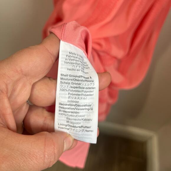 J Crew Embroidered Chiffon Midi Dress Peach Pink Romantic Size 0 - Picture 6 of 8